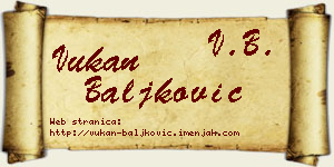 Vukan Baljković vizit kartica